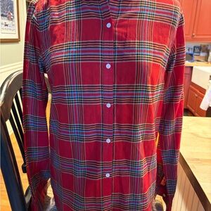 J. McLaughlin Red and Green Plaid  Women’s Shirt XS
